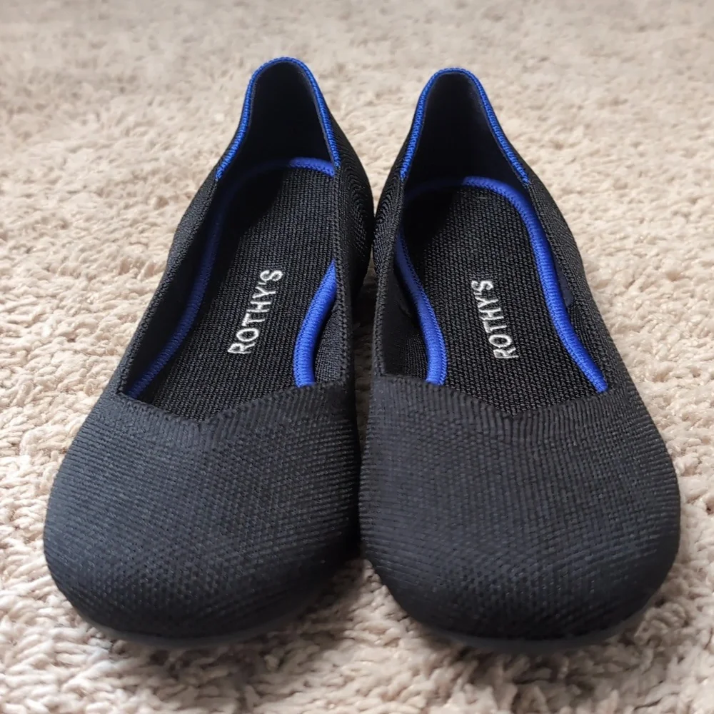 Rothy's The Flat In Black Solid Size 7